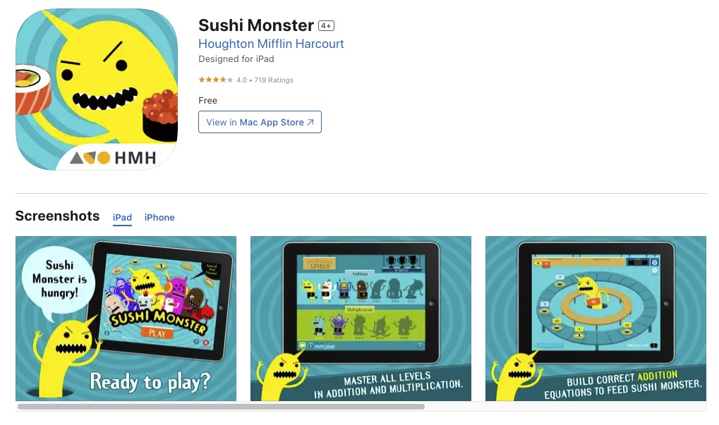 Sushi Monster Math: The Tasty Way to Learn Math on iPad