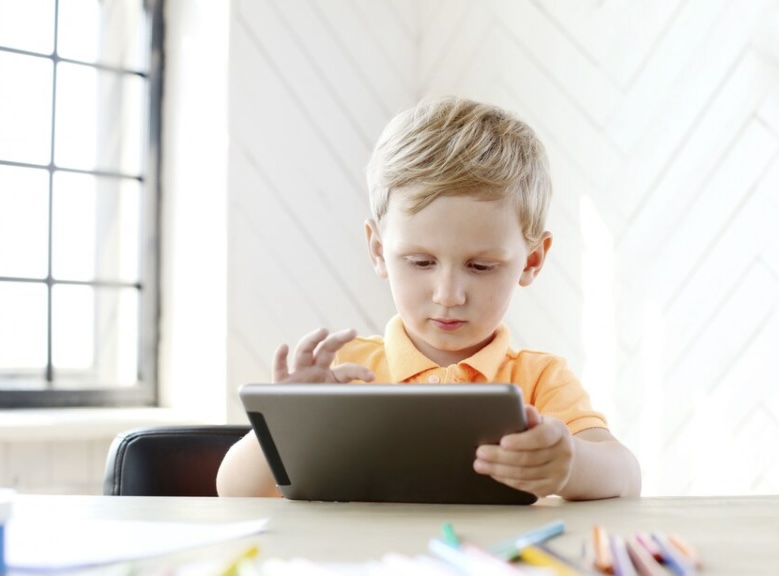 Child using tablet