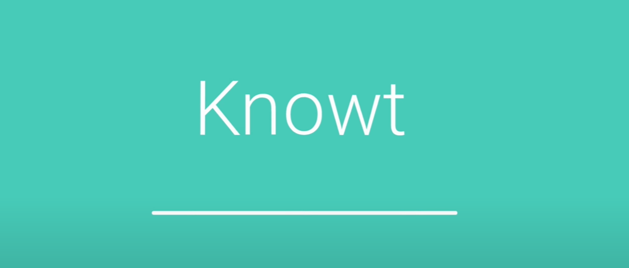 Turquoise banner with the word "Knowt" and a decorative underline