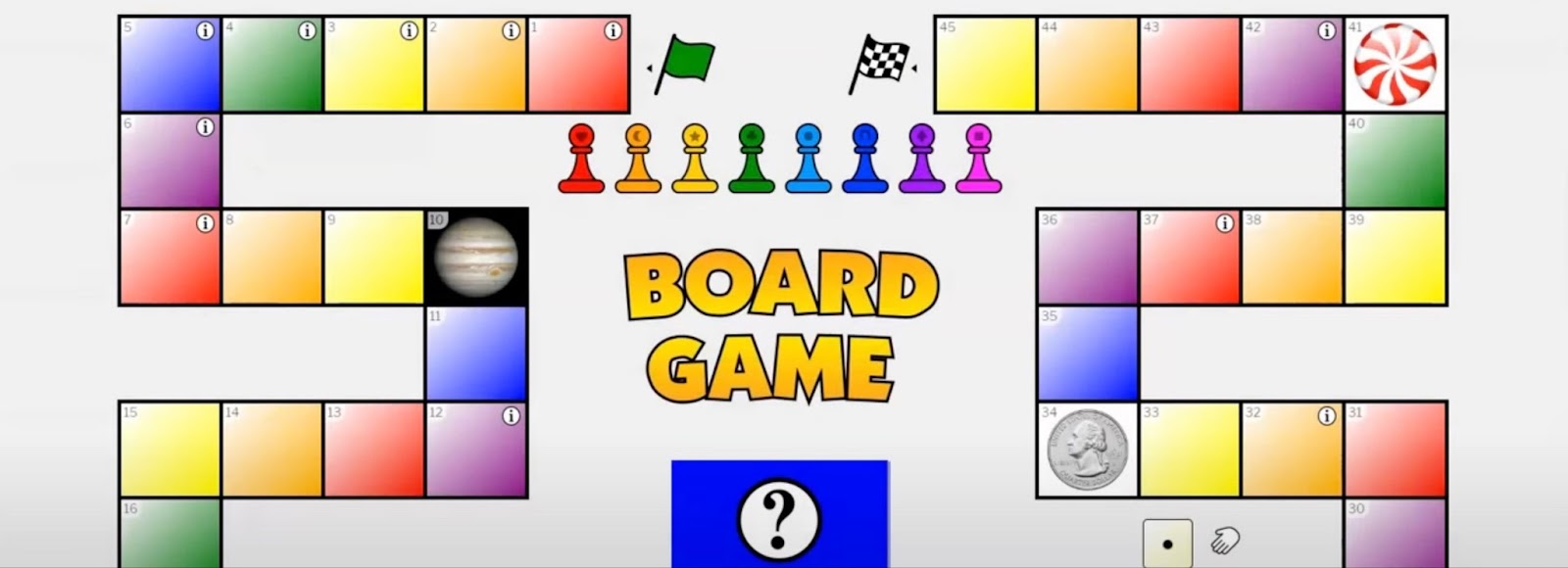 “Board Game” inscription on the game board