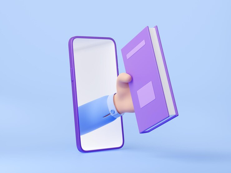 Book App in Smartphone Illustration